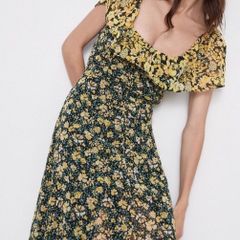 Zara floral occasion midi dress