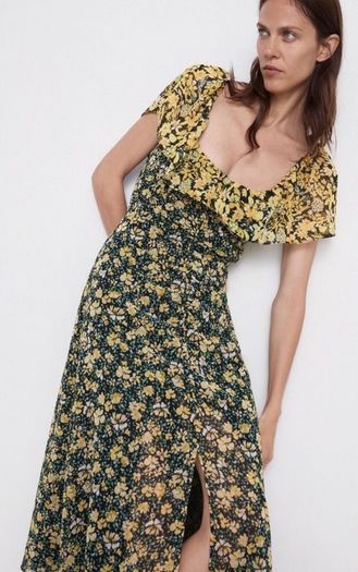 Zara floral occasion midi dress