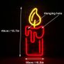 Candle Flame Neon Sign Red Yellow LED Neon Sign USB Decorative Wall Candle Neon Light Art Wall Night Lamp for Home Bedroom Halloween Christmas Decor Signboard Gift (FREE POSTAGE) Image 8