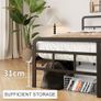 King Size Bed Frame with Curved Headboard and Footboard 150x200 cm, Black King Size Platform Bed with Heavy Metal Slats for Stable Support, No Box Spring Needed, Noise Free, Easy Assembly Image 6