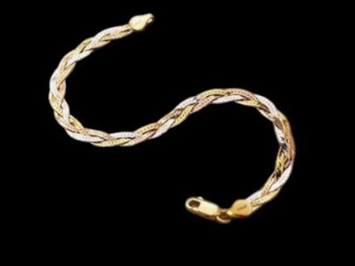 Vintage Italian 18K Gold & 925 Silver Bracelet