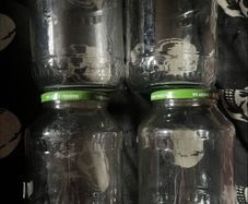 Big glass jars with lids Washed empty glass 2,5 litres Ideal for storing items, crafts etc