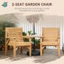 Wooden Garden Love Seat  with Coffee Table and Parasol Hole Image 3
