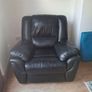 Black Leather Reclining Armchair Image 7
