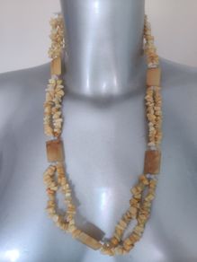 Amber stone necklace  length 68 cm Postage included