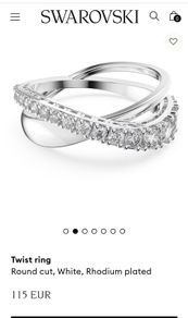 NEW Swarovski Ring Rhodium Plated Zirconia