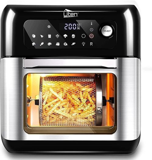 Air Fryer Oven, Uten 10L Digital Air Fryers Oven, Smart Tabletop Oven with 12 Preset Menus, LED Touch Screen Temperature and Control for Baking with Recipe (FREE POSTAGE)