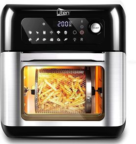 Air Fryer Oven, Uten 10L Digital Air Fryers Oven, Smart Tabletop Oven with 12 Preset Menus, LED Touch Screen Temperature and Control for Baking with Recipe (FREE POSTAGE)