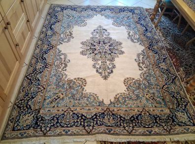Huge rare Kirman Persian floor rug 9.5x7ft