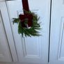 Mini 20cm diameter chair real feel wreath with exaggerated length burgundy ribbon Image 10