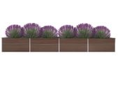 Garden Raised Bed Galvanised Steel 600x80x45 cm Brown