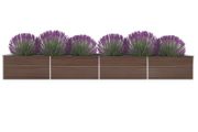 Garden Raised Bed Galvanised Steel 600x80x45 cm Brown