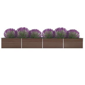 Garden Raised Bed Galvanised Steel 600x80x45 cm Brown