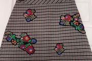 Zara Floral Applique A-Line Mini Skirt - Size M