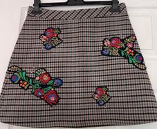 Zara Floral Applique A-Line Mini Skirt - Size M