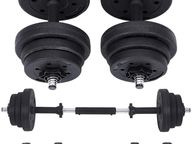 main image for ad _Adjustable Plastic Dumbbell Set with Connecting Steel Tube Dumbbell Set 20 kg 30 kg Workout Fitness Training 1 Pair