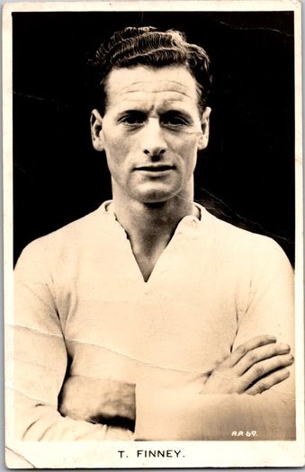 Sir Tom Finney Preston North End England Real Photo Postcard Valentines RPPC DB