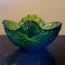 Vintage green glass chicken fruit bowl Image 2