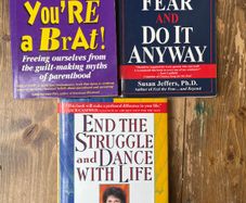 Three signed books by Susan Jeffers including Feel the Fear and Do It Anyway