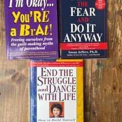 Three signed books by Susan Jeffers including Feel the Fear and Do It Anyway