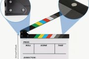 Clapper Board for Film or Video, with Dry Eraser and Whiteboard Marker.