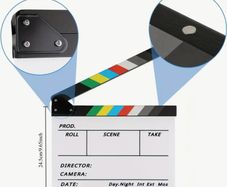 Clapper Board for Film or Video, with Dry Eraser and Whiteboard Marker.