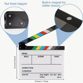 Clapper Board for Film or Video, with Dry Eraser and Whiteboard Marker.