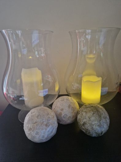 2 Large Delicate Glass Vases