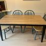 Upcycled Solid Wood Dining Table - Hand Painted White Coffee Whitewash - Modern Rustic - One of a Kind Image 3