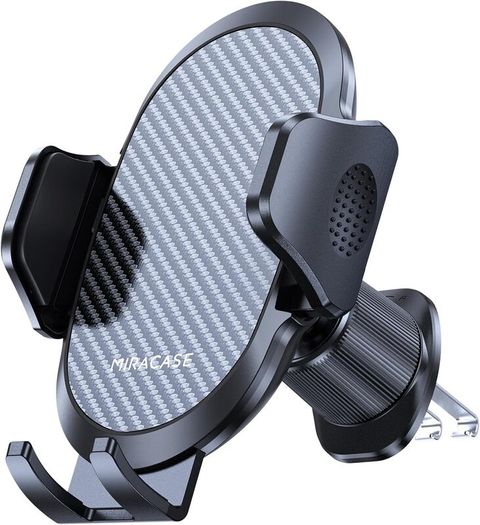 Miracase Car Phone Holder, Stable Double Steel-Hook Air Vent Car Phone Mount Cradle 360Rotation, One Button Release Mobile Phone Holder for iPhone, Galaxy, All 407 Smartphones