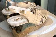 YSL Gold Wedge Platform Heels