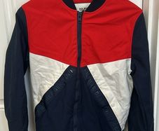 Tommy Hilfiger Bomber Jacket Mens Large Multicoloured Lightweight Nylon Zip Up