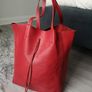 Red Leather Tote Bag Image 3