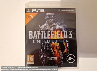 Battle Field 3 Limited Edition PS3 Game