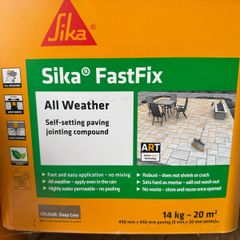 Sika Fast Fix Self setting paving jointing compound. Colour Deep Grey