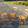 6 Wooden Wicker Dining Table Chairs Image 2