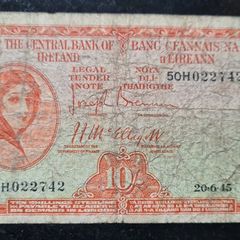 Ireland 1945 10/ Shilling Lady Lavery  Banknote