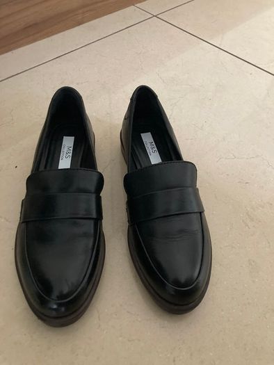 Marks & Spencer's Black Leather Loafers Size 3.5