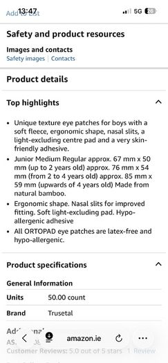 Master Aid Orthoptic Eye Patch Ortopad