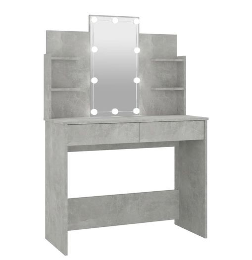 Dressing Table With Led Concrete Grey 96x40x142 Cm Multiple Colours Available (free Postage)