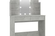 Dressing Table With Led Concrete Grey 96x40x142 Cm Multiple Colours Available (free Postage)
