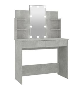 Dressing Table With Led Concrete Grey 96x40x142 Cm Multiple Colours Available (free Postage)