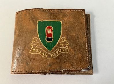 Vintage Leather Postage Stamp Holder/Wallet