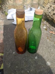 Coloured glass bottles
