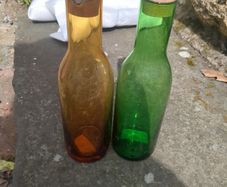 Coloured glass bottles