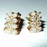 Vintage 18K Yellow Gold Diamond Cluster Earrings Image 2