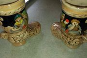 Vintage set of 2 ceramic boots vases