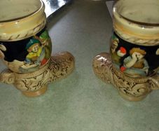Vintage set of 2 ceramic boots vases