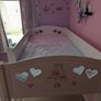 White wooden mid sleeper with pull out desk Image 2