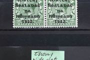 Ireland Nov - Dec 1922 0.5d Green Alex Thom Wide Date Setting Horizontal Pair Sg47 MH
